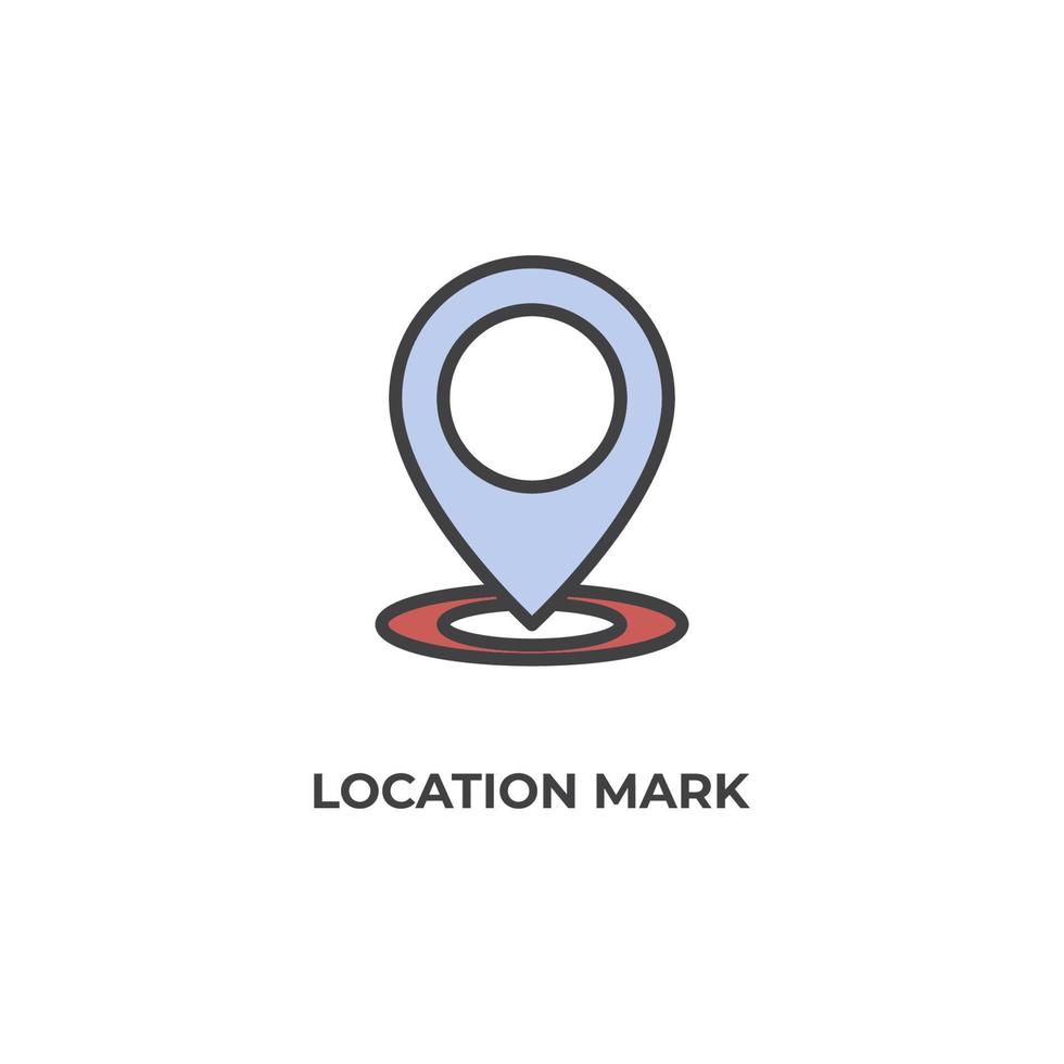 Vector sign of location mark symbol is isolated on a white background. icon color editable.