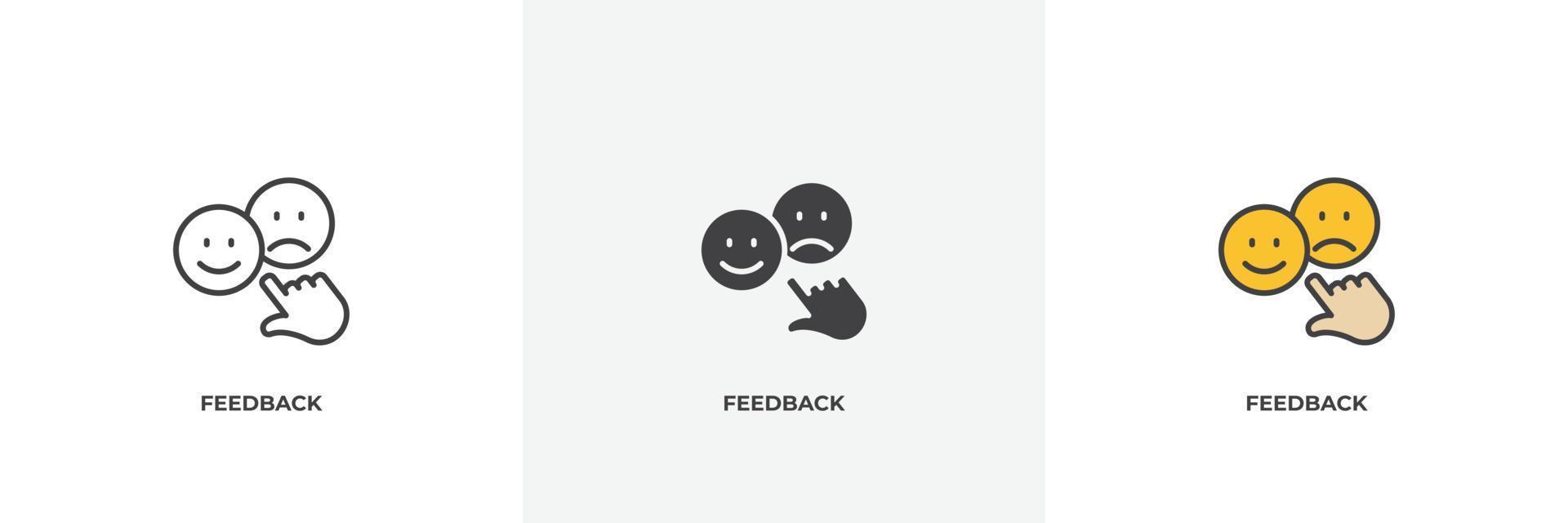 feedback icon. Line, solid and filled outline colorful version, outline and filled vector sign. Idea Symbol, logo illustration. Vector graphics