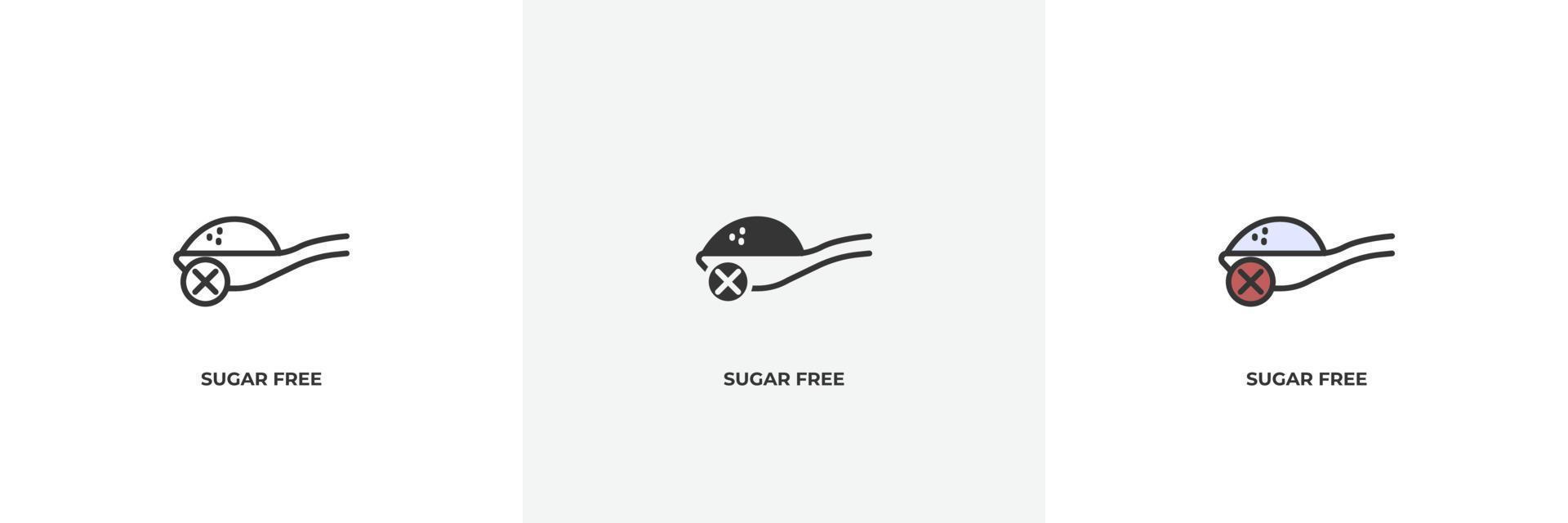 sugar free icon. Line, solid and filled outline colorful version, outline and filled vector sign. Idea Symbol, logo illustration. Vector graphics