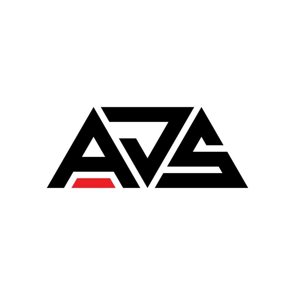 diseño de logotipo de letra triangular ajs con forma de triángulo. monograma de diseño del logotipo del triángulo ajs. plantilla de logotipo de vector de triángulo ajs con color rojo. logotipo triangular ajs logotipo simple, elegante y lujoso. ajs