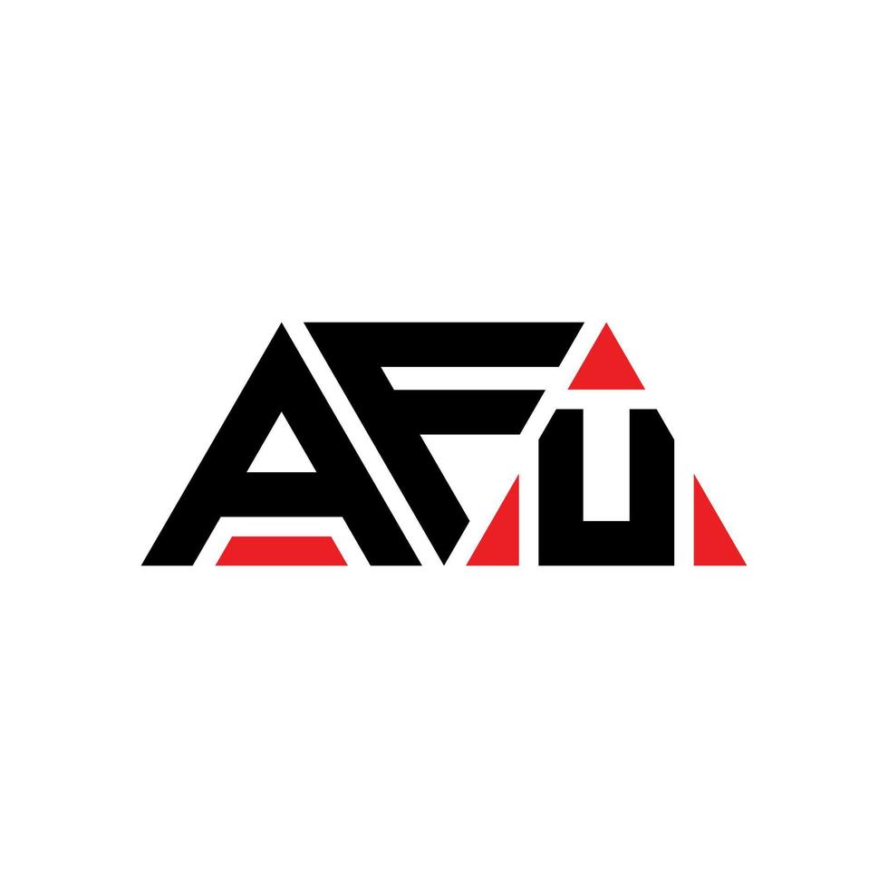 AFU triangle letter logo design with triangle shape. AFU triangle logo design monogram. AFU triangle vector logo template with red color. AFU triangular logo Simple, Elegant, and Luxurious Logo. AFU