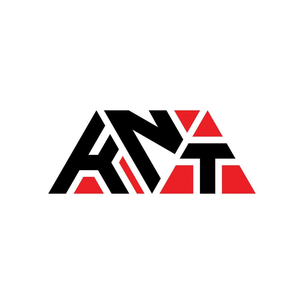 diseño de logotipo de letra triangular knt con forma de triángulo. monograma de diseño de logotipo de triángulo knt. plantilla de logotipo de vector de triángulo knt con color rojo. logotipo triangular knt logotipo simple, elegante y lujoso. nudo