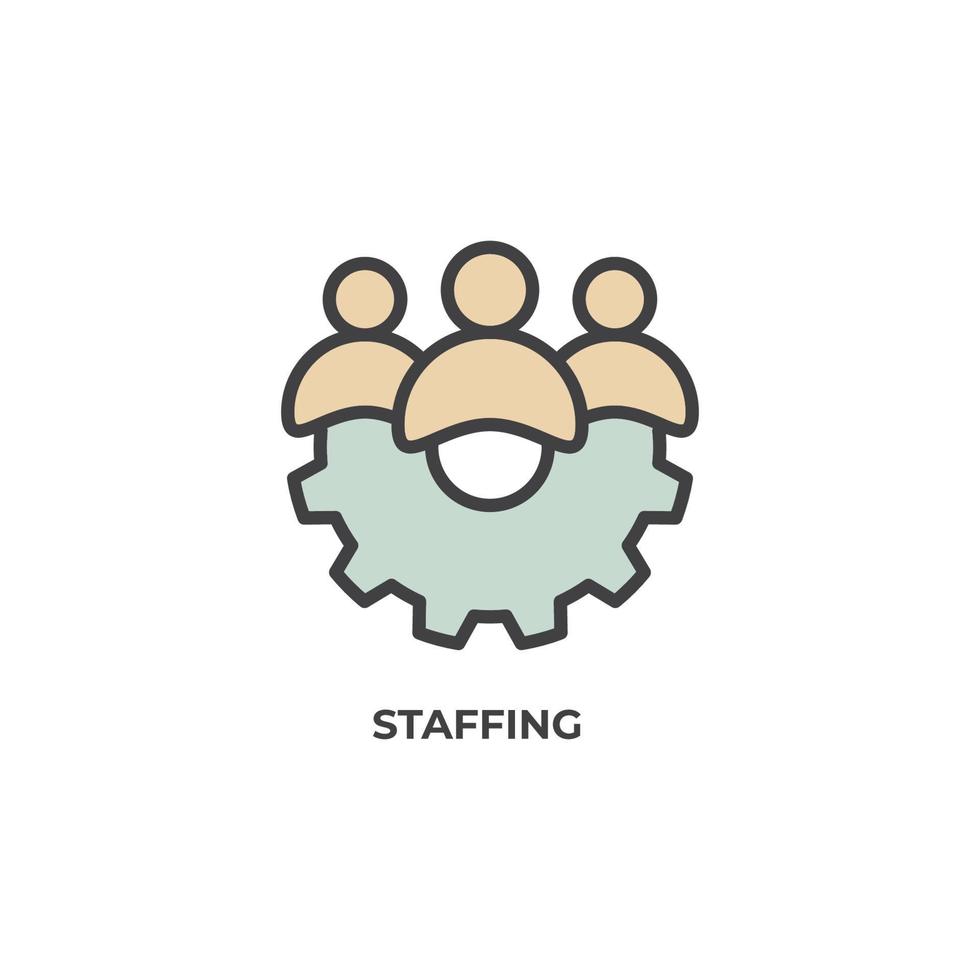 Vector sign of staffing symbol is isolated on a white background. icon color editable.