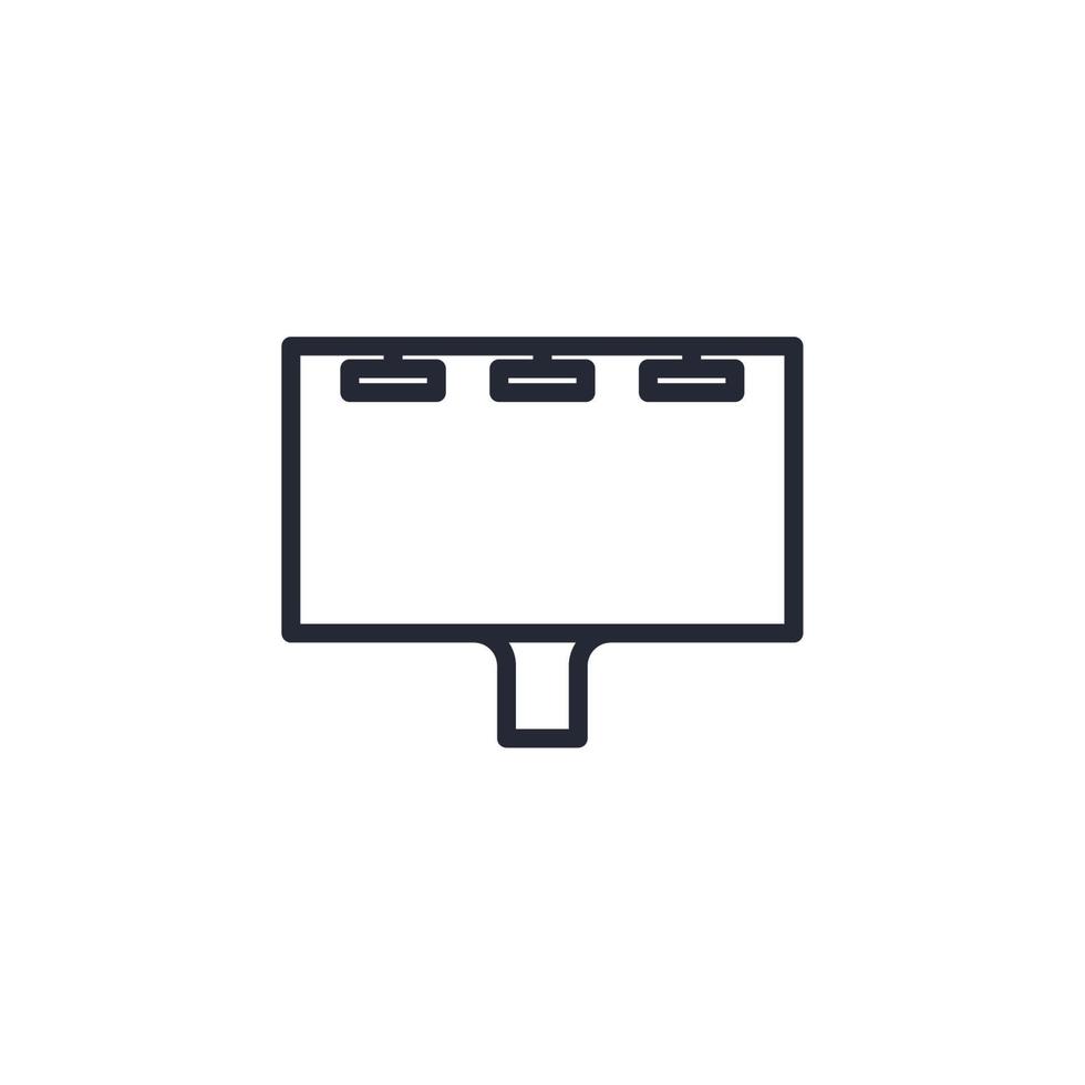 Vector sign of the billboard symbol is isolated on a white background. billboard icon color editable.