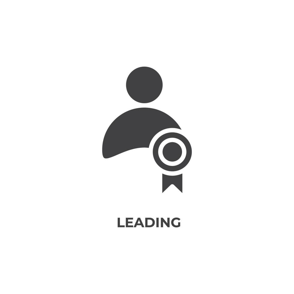 Vector sign of leading symbol is isolated on a white background. icon color editable.