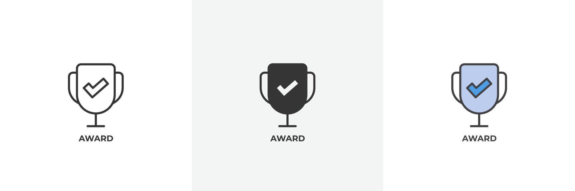 award icon. Line, solid and filled outline colorful version, outline and filled vector sign. Idea Symbol, logo illustration. Vector graphics