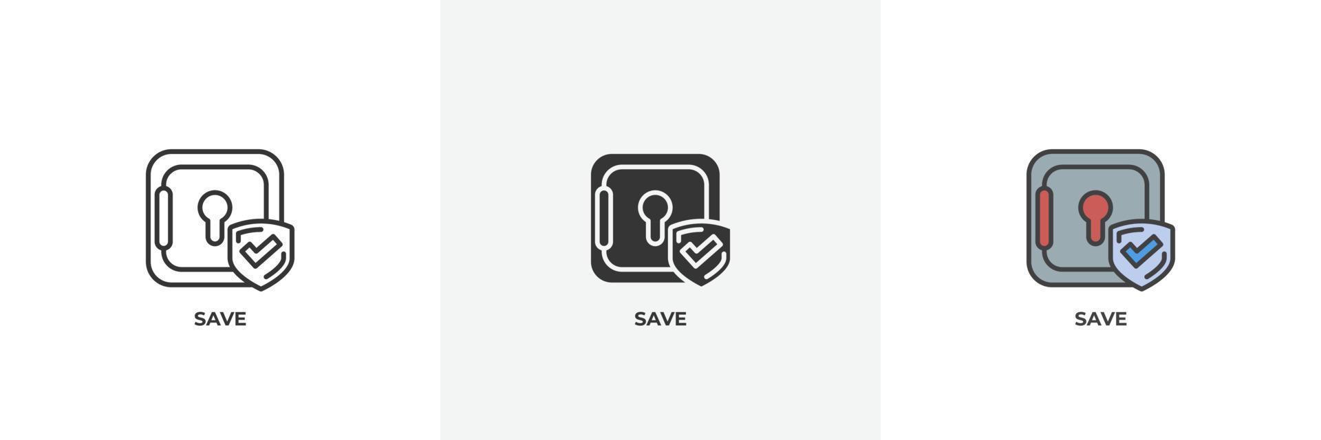 save icon. Line, solid and filled outline colorful version, outline and filled vector sign. Idea Symbol, logo illustration. Vector graphics