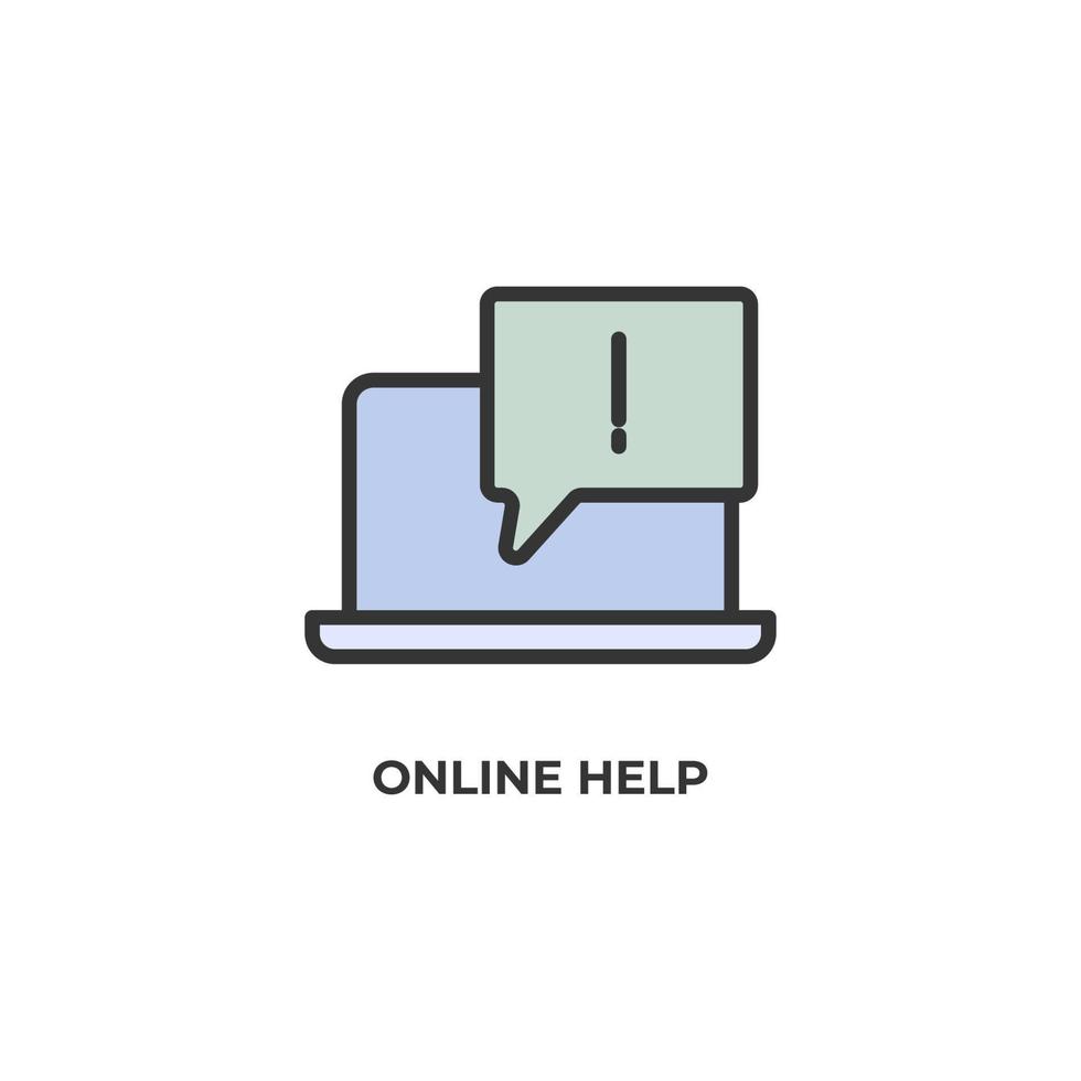 online help vector icon. Colorful flat design vector illustration. Vector graphics