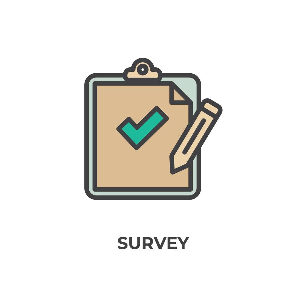 Vector sign of survey symbol is isolated on a white background. icon color editable.