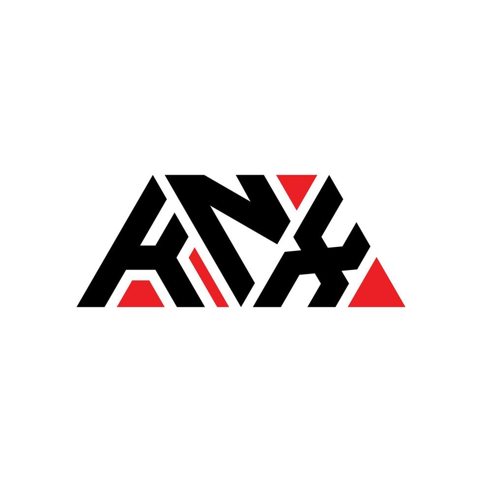 diseño de logotipo de letra triangular knx con forma de triángulo. monograma de diseño del logotipo del triángulo knx. plantilla de logotipo de vector de triángulo knx con color rojo. logotipo triangular knx logotipo simple, elegante y lujoso. knx