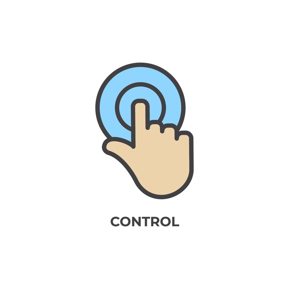 Vector sign of control symbol is isolated on a white background. icon color editable.
