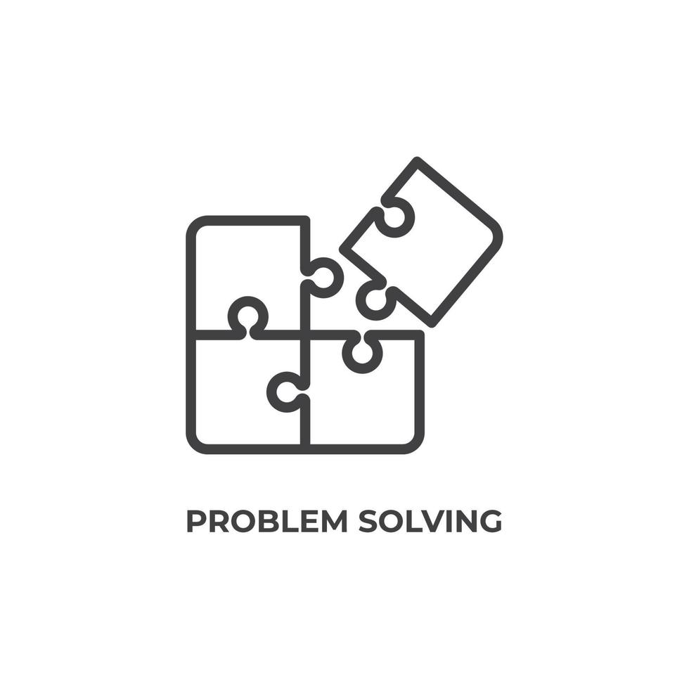 Vector sign of problem solving symbol is isolated on a white background ...