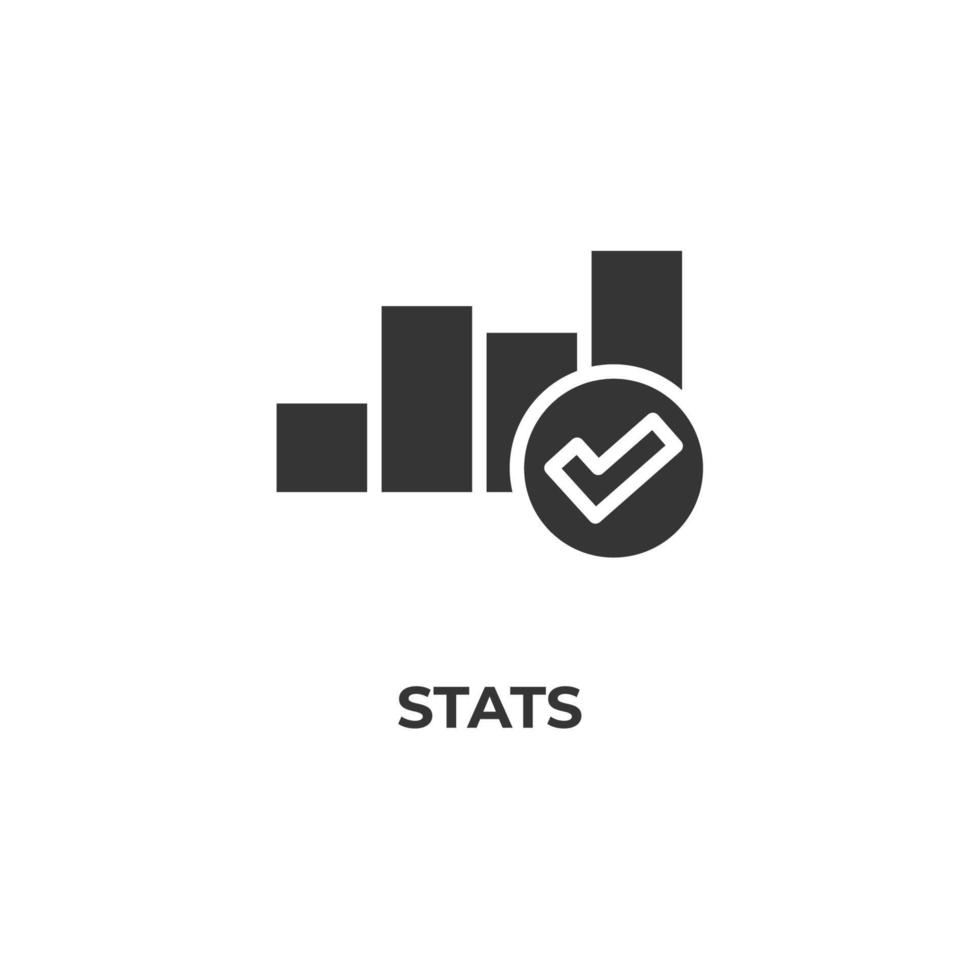 Vector sign of stats symbol is isolated on a white background. icon color editable.