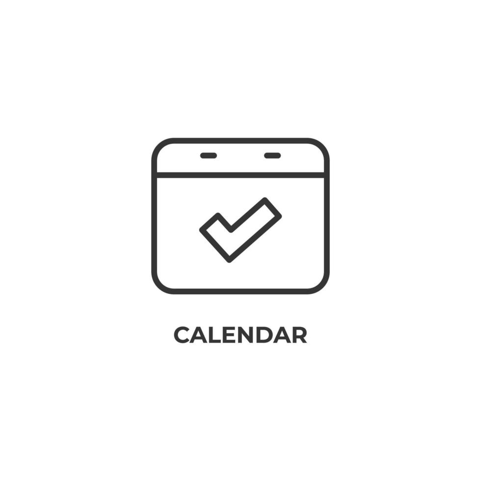 Vector sign of calendar symbol is isolated on a white background. icon color editable.