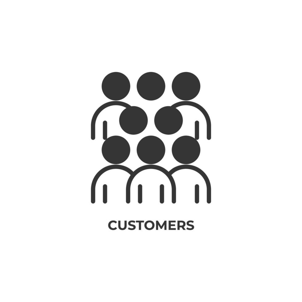 Vector sign of customers symbol is isolated on a white background. icon color editable.