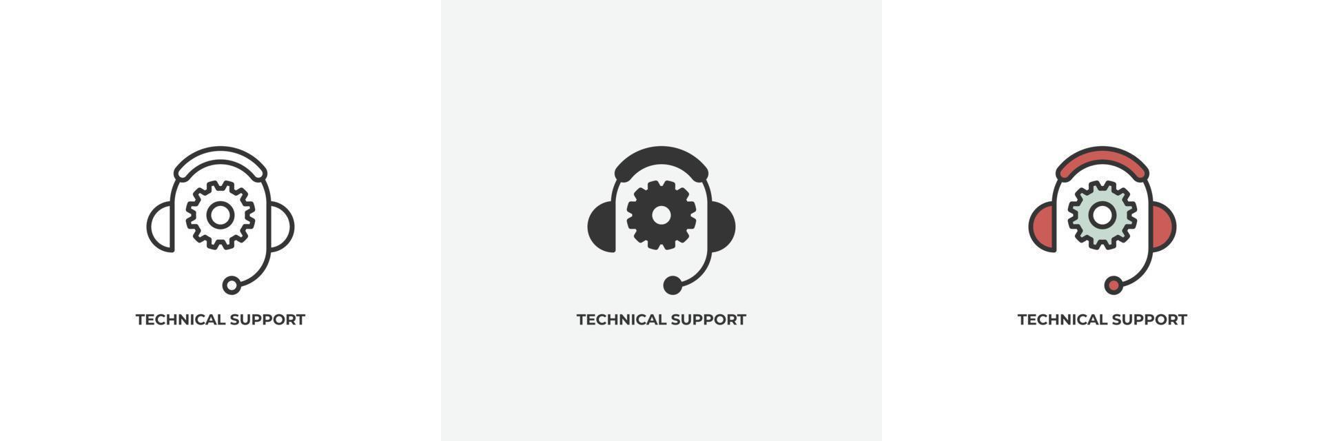 technical support icon. Line, solid and filled outline colorful version, outline and filled vector sign. Idea Symbol, logo illustration. Vector graphics