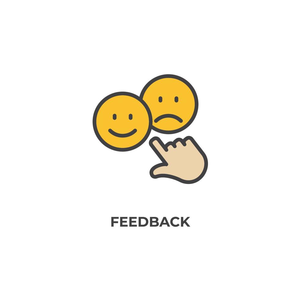 Vector sign of feedback symbol is isolated on a white background. icon color editable.