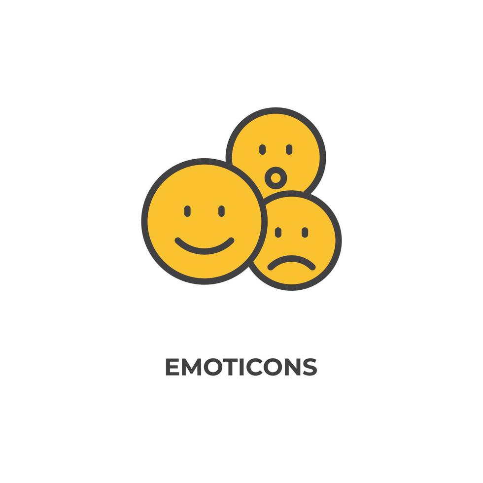 el signo vectorial del símbolo de emoticonos está aislado en un fondo blanco. color de icono editable. vector