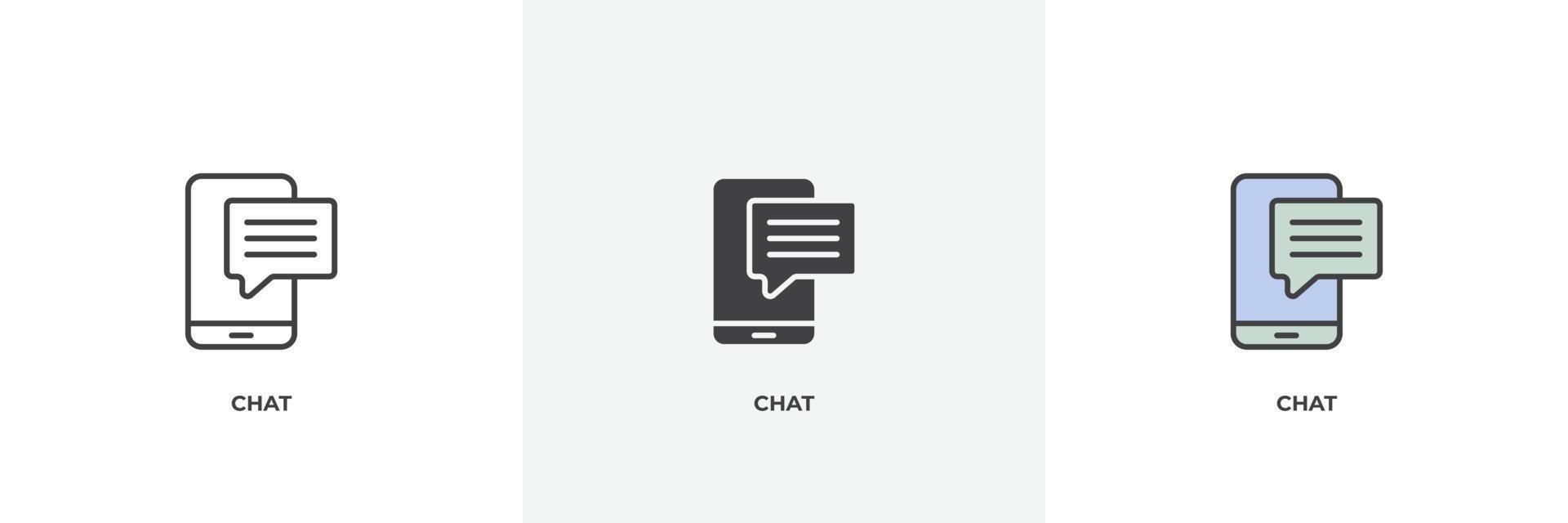 chat icon. Line, solid and filled outline colorful version, outline and filled vector sign. Idea Symbol, logo illustration. Vector graphics