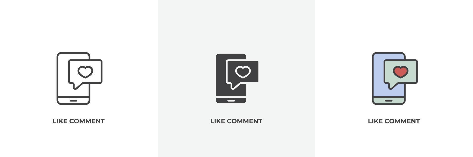 like comment icon. Line, solid and filled outline colorful version, outline and filled vector sign. Idea Symbol, logo illustration. Vector graphics