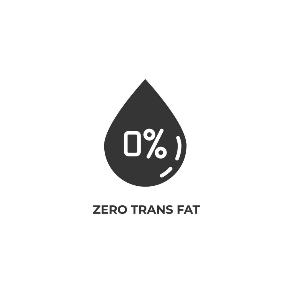 Vector sign of zero trans fat symbol is isolated on a white background. icon color editable.