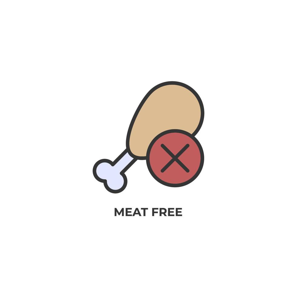 meat free vector icon. Colorful flat design vector illustration. Vector graphics