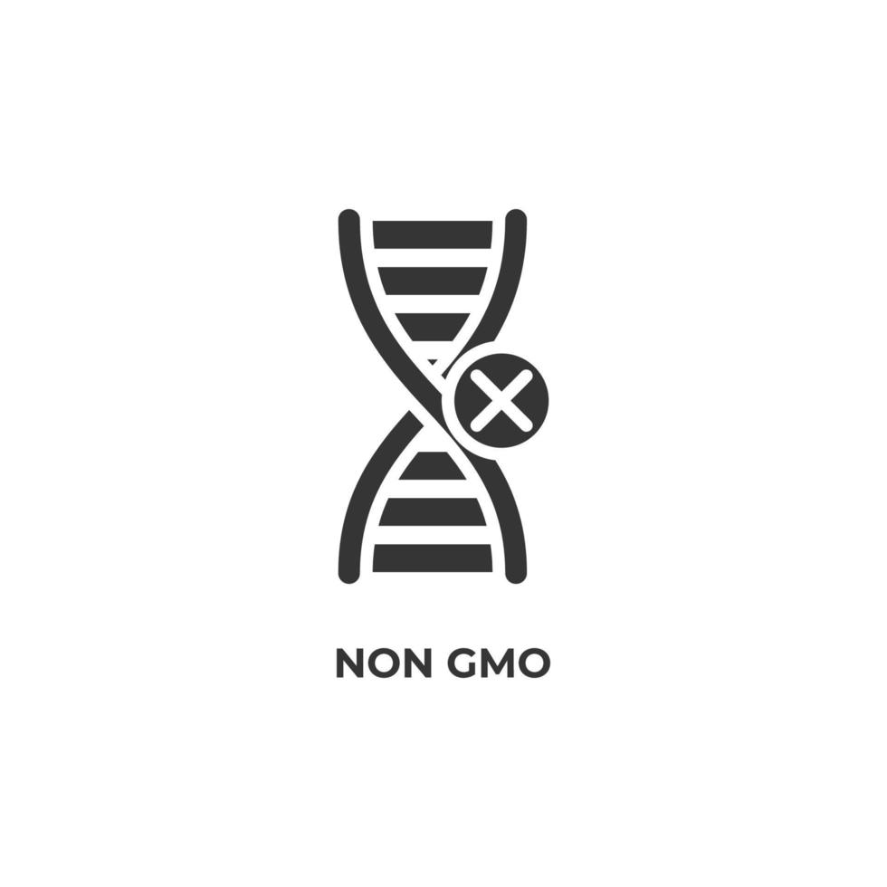 el signo vectorial del símbolo no gmo está aislado en un fondo blanco. color de icono editable. vector