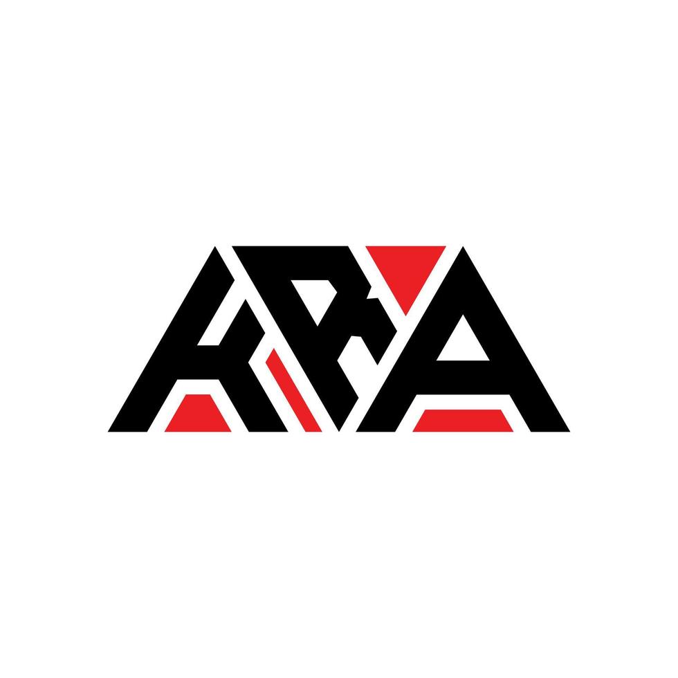 diseño de logotipo de letra triangular kra con forma de triángulo. monograma de diseño del logotipo del triángulo kra. plantilla de logotipo de vector de triángulo kra con color rojo. logo triangular kra logo simple, elegante y lujoso. kra