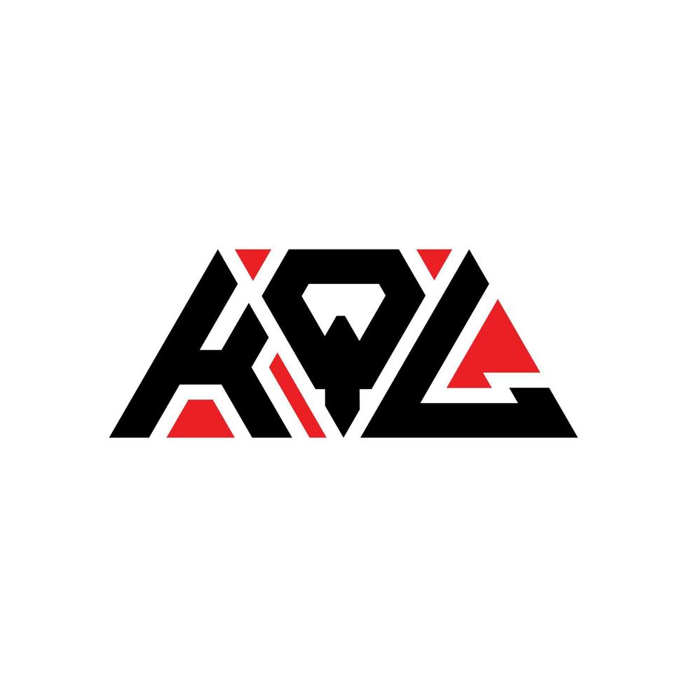 KQL triangle letter logo design with triangle shape. KQL triangle logo design monogram. KQL triangle vector logo template with red color. KQL triangular logo Simple, Elegant, and Luxurious Logo. KQL