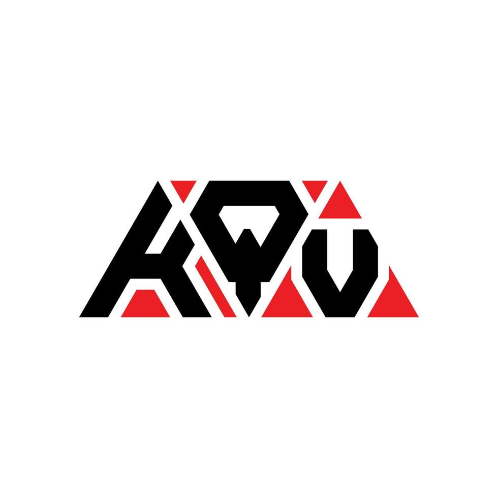 KQV triangle letter logo design with triangle shape. KQV triangle logo design monogram. KQV triangle vector logo template with red color. KQV triangular logo Simple, Elegant, and Luxurious Logo. KQV