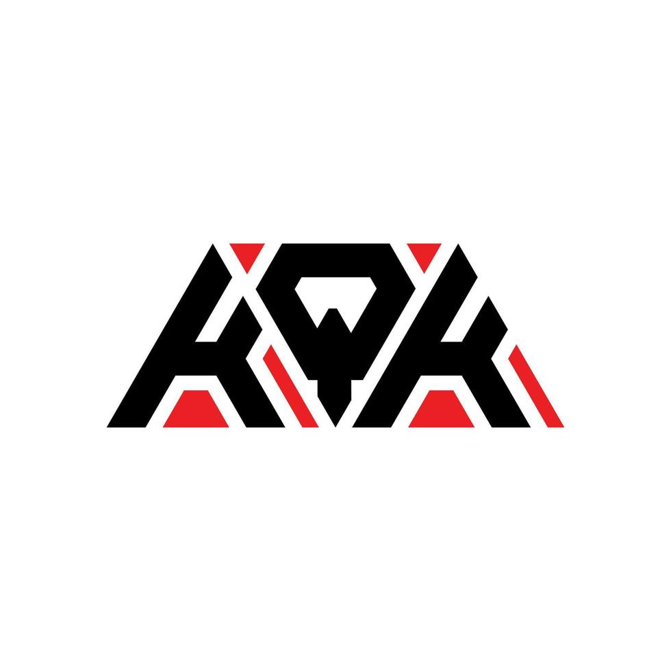 KQK triangle letter logo design with triangle shape. KQK triangle logo design monogram. KQK triangle vector logo template with red color. KQK triangular logo Simple, Elegant, and Luxurious Logo. KQK