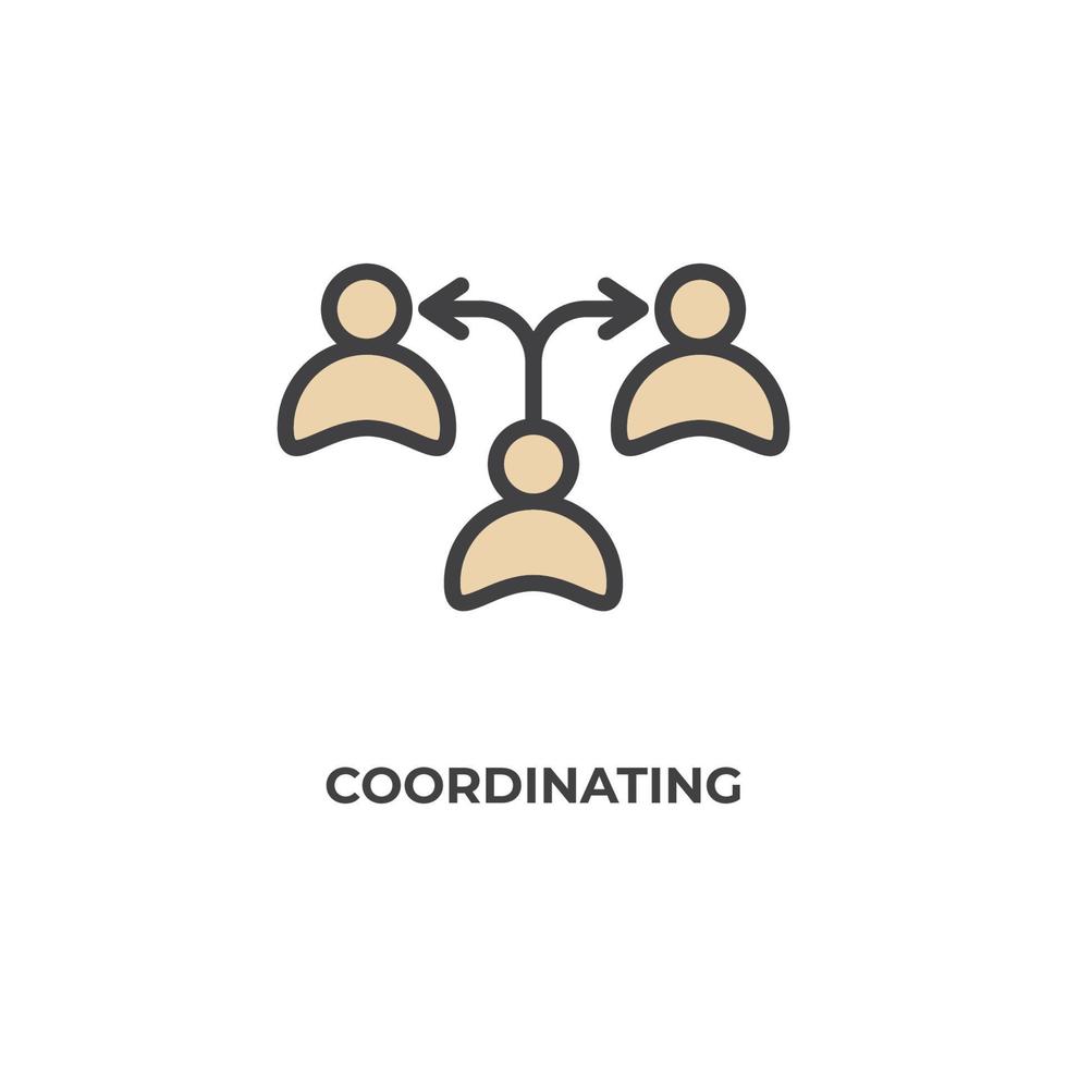 Vector sign of coordinating symbol is isolated on a white background. icon color editable.