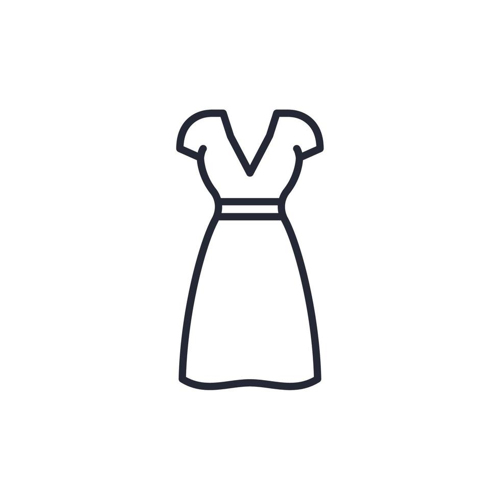 Vector sign of the dress symbol is isolated on a white background. dress icon color editable.