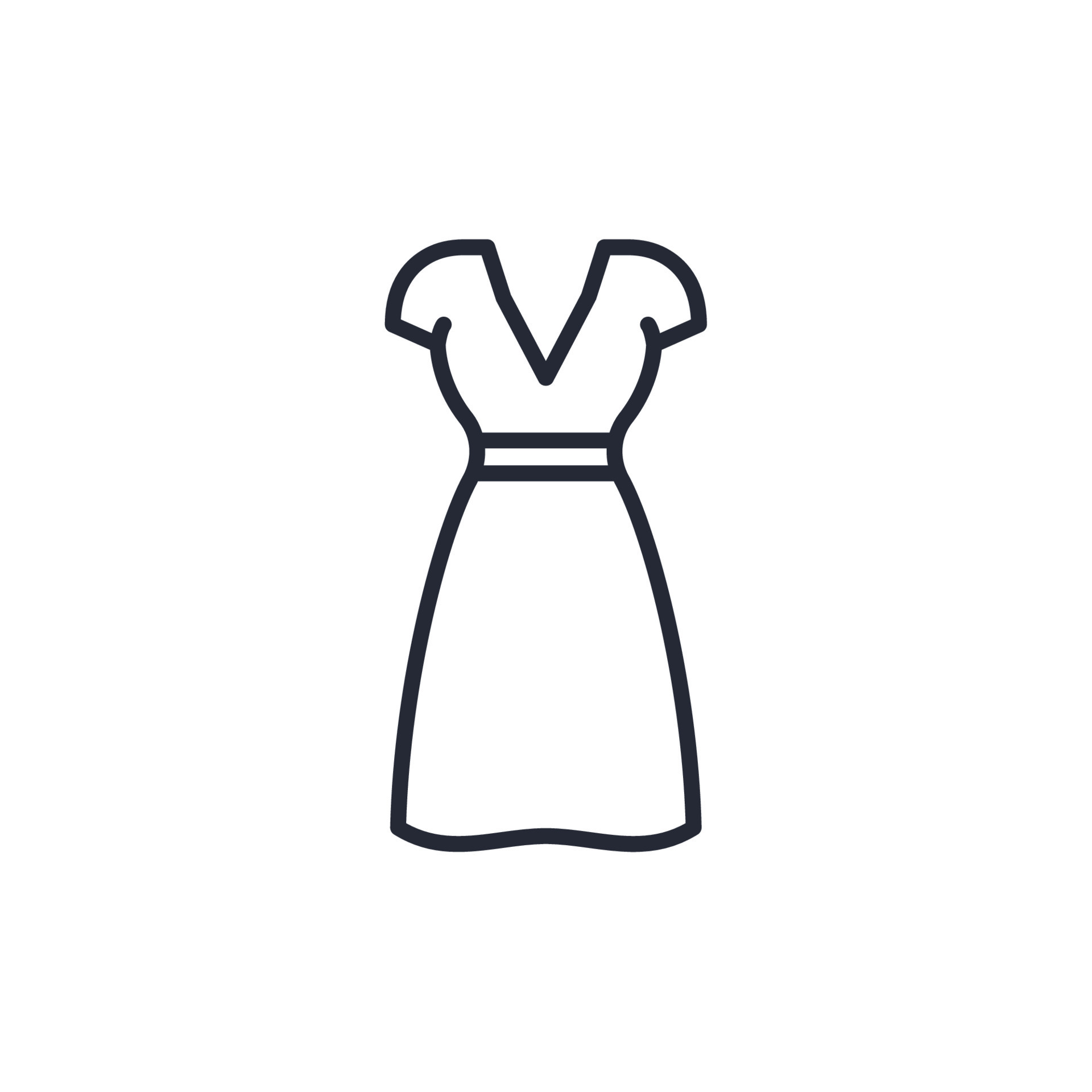 Vector sign of the dress symbol is isolated on a white background