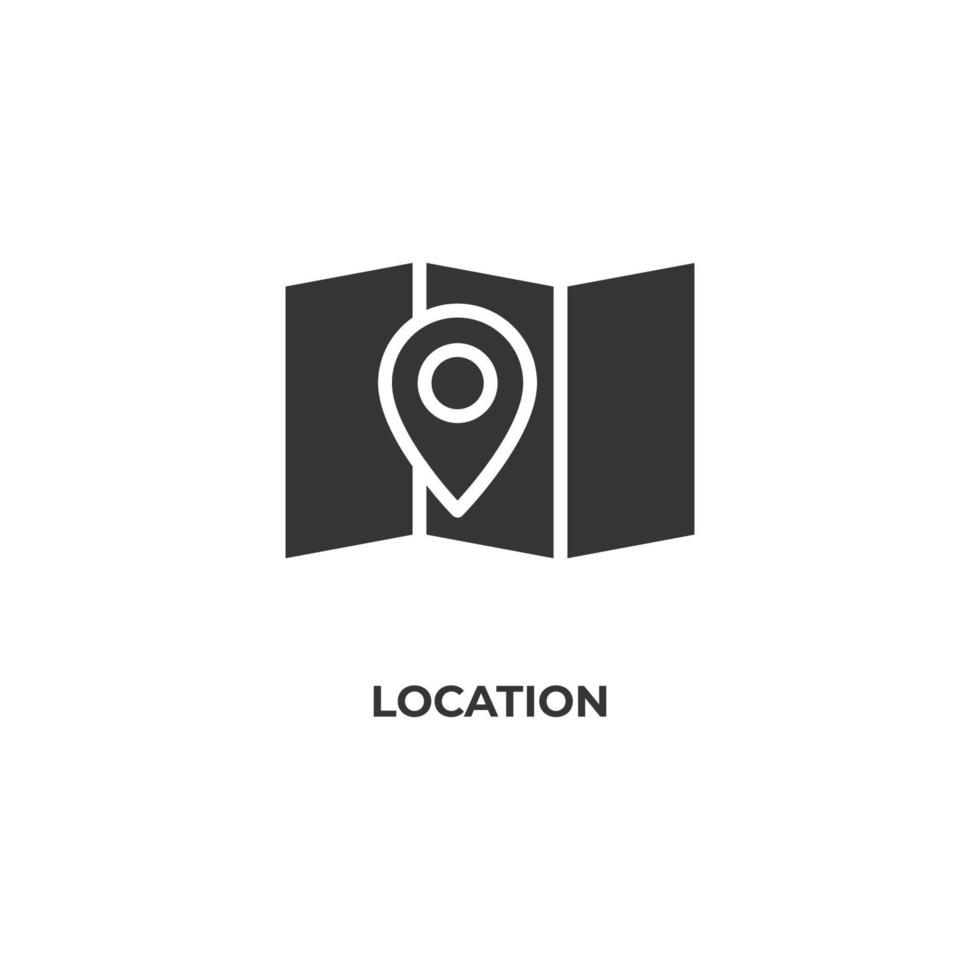 Vector sign of location symbol is isolated on a white background. icon color editable.