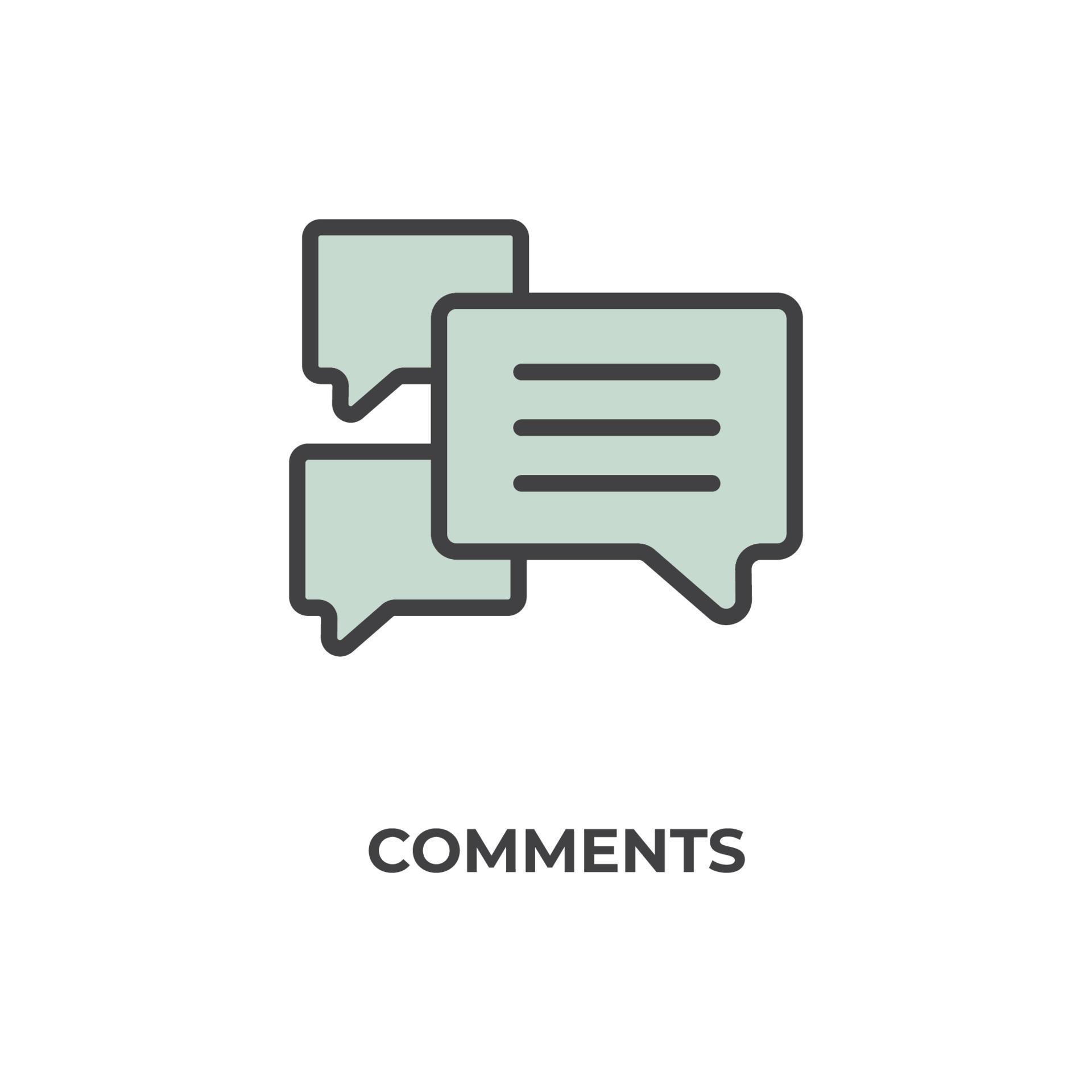 Vector sign of comments symbol is isolated on a white background. icon ...