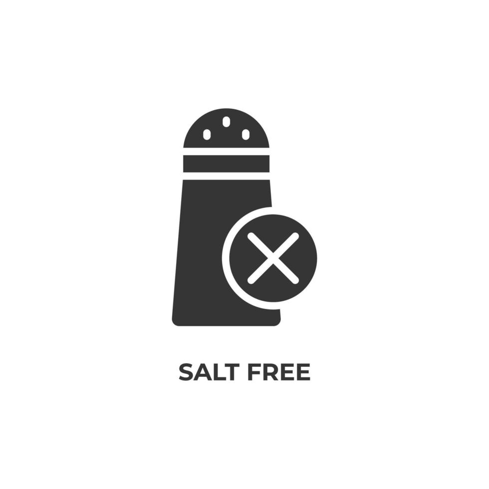 Vector sign of salt free symbol is isolated on a white background. icon color editable.