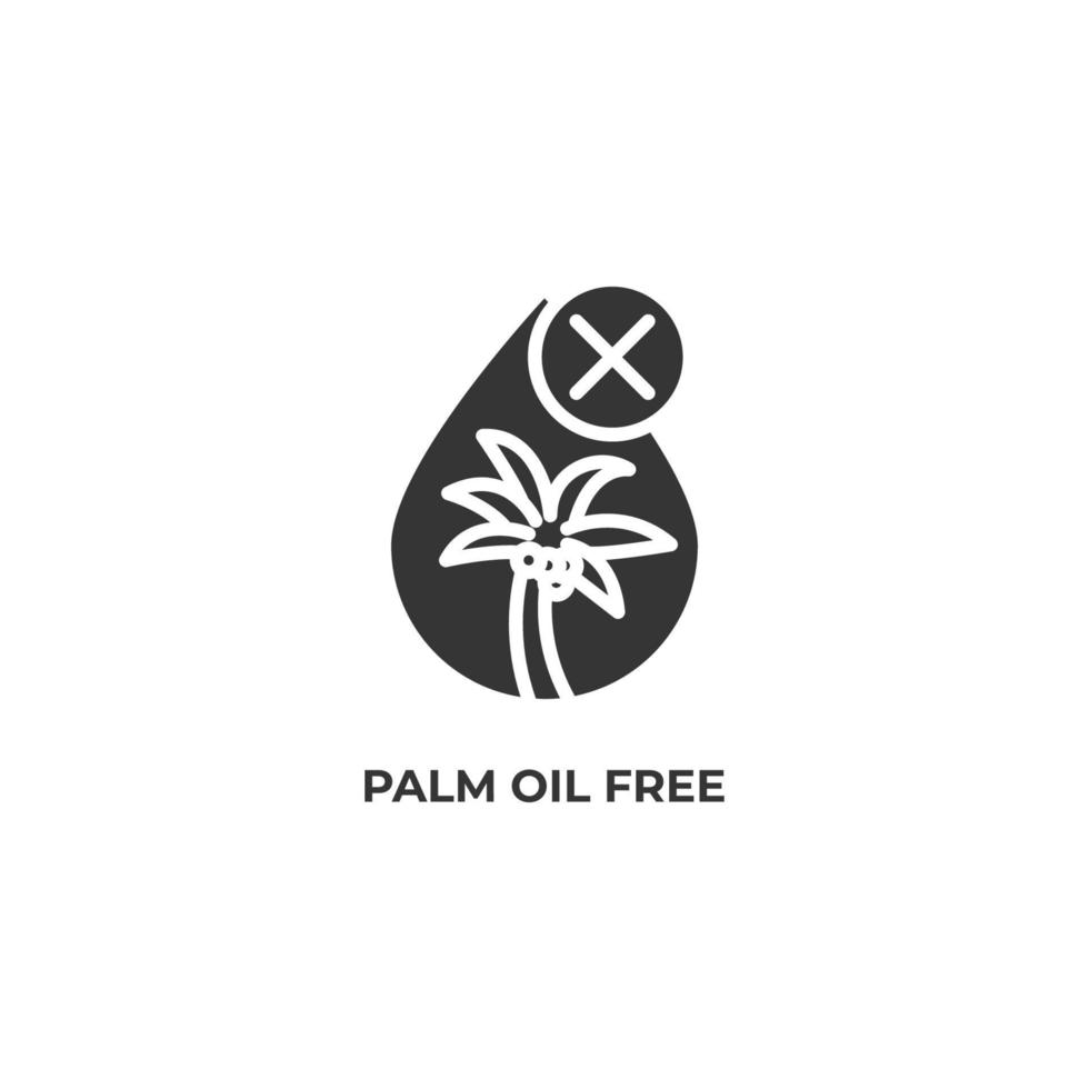 Vector sign of palm oil free symbol is isolated on a white background. icon color editable.