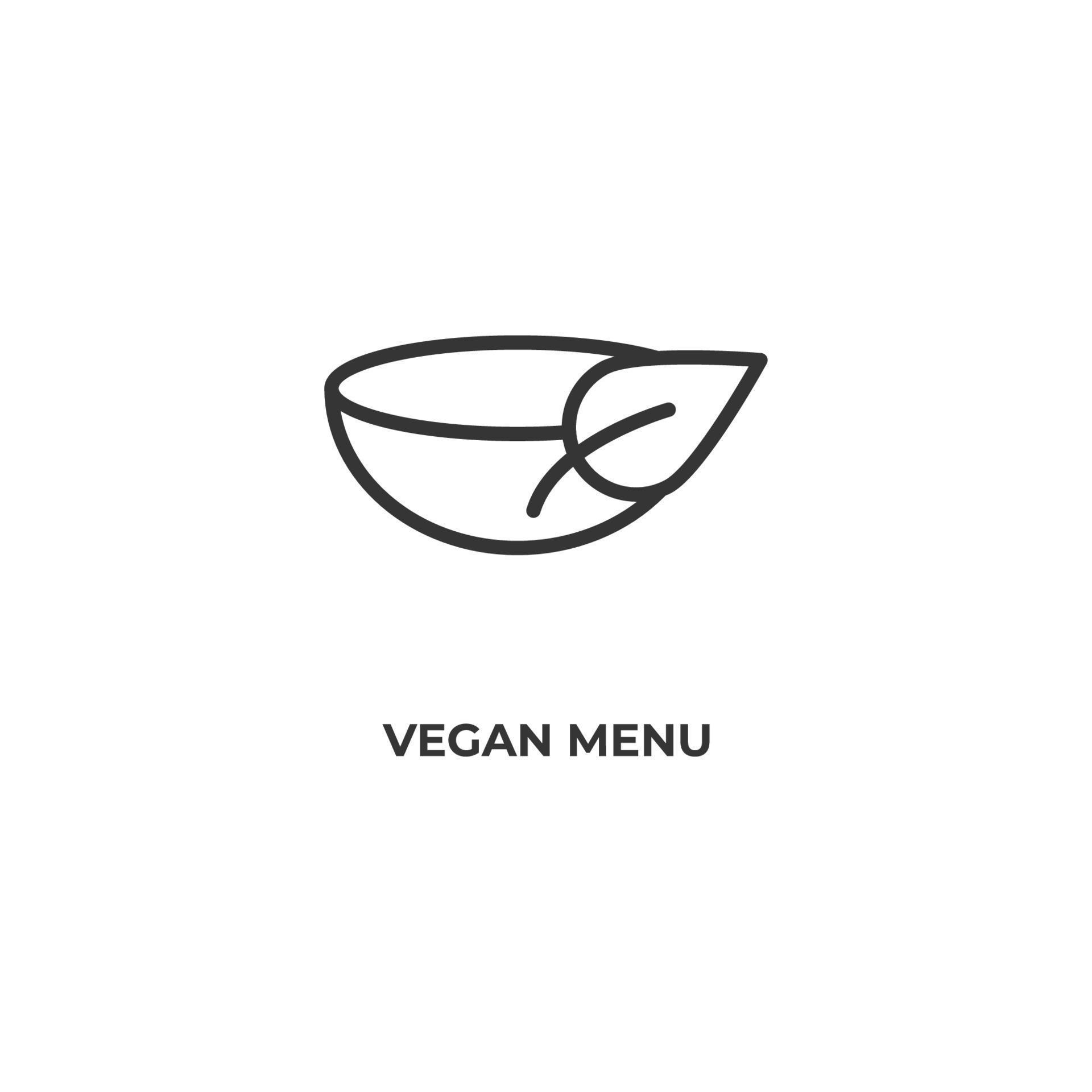 Vector sign of vegan menu symbol is isolated on a white background