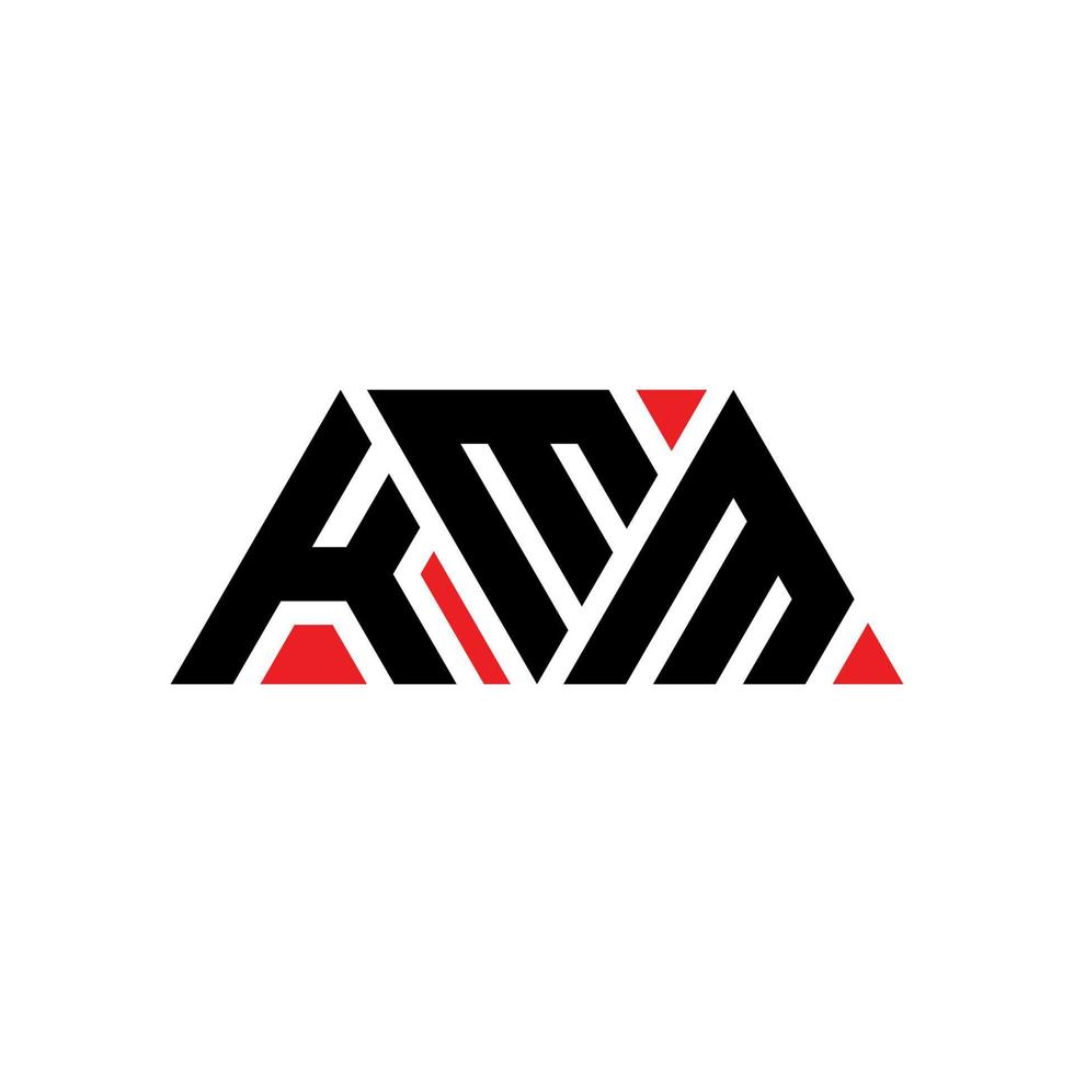 diseño de logotipo de letra triangular kmm con forma de triángulo. monograma de diseño del logotipo del triángulo kmm. plantilla de logotipo de vector de triángulo kmm con color rojo. logotipo triangular kmm logotipo simple, elegante y lujoso. kmm