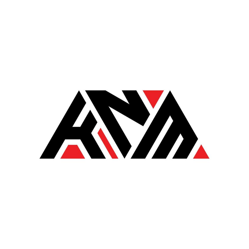 diseño de logotipo de letra triangular knm con forma de triángulo. monograma de diseño del logotipo del triángulo knm. plantilla de logotipo de vector de triángulo knm con color rojo. logotipo triangular knm logotipo simple, elegante y lujoso. knm