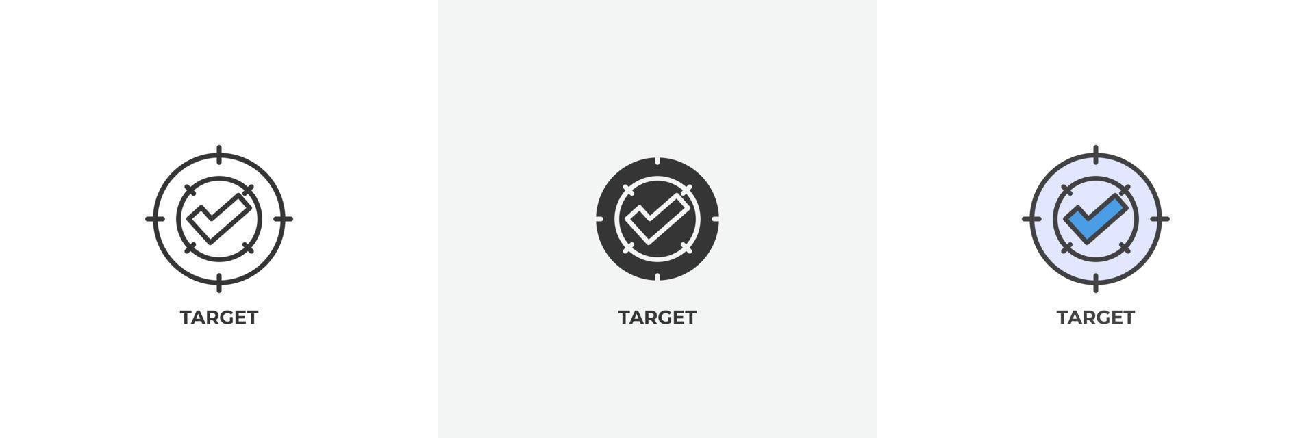 target icon. Line, solid and filled outline colorful version, outline and filled vector sign. Idea Symbol, logo illustration. Vector graphics