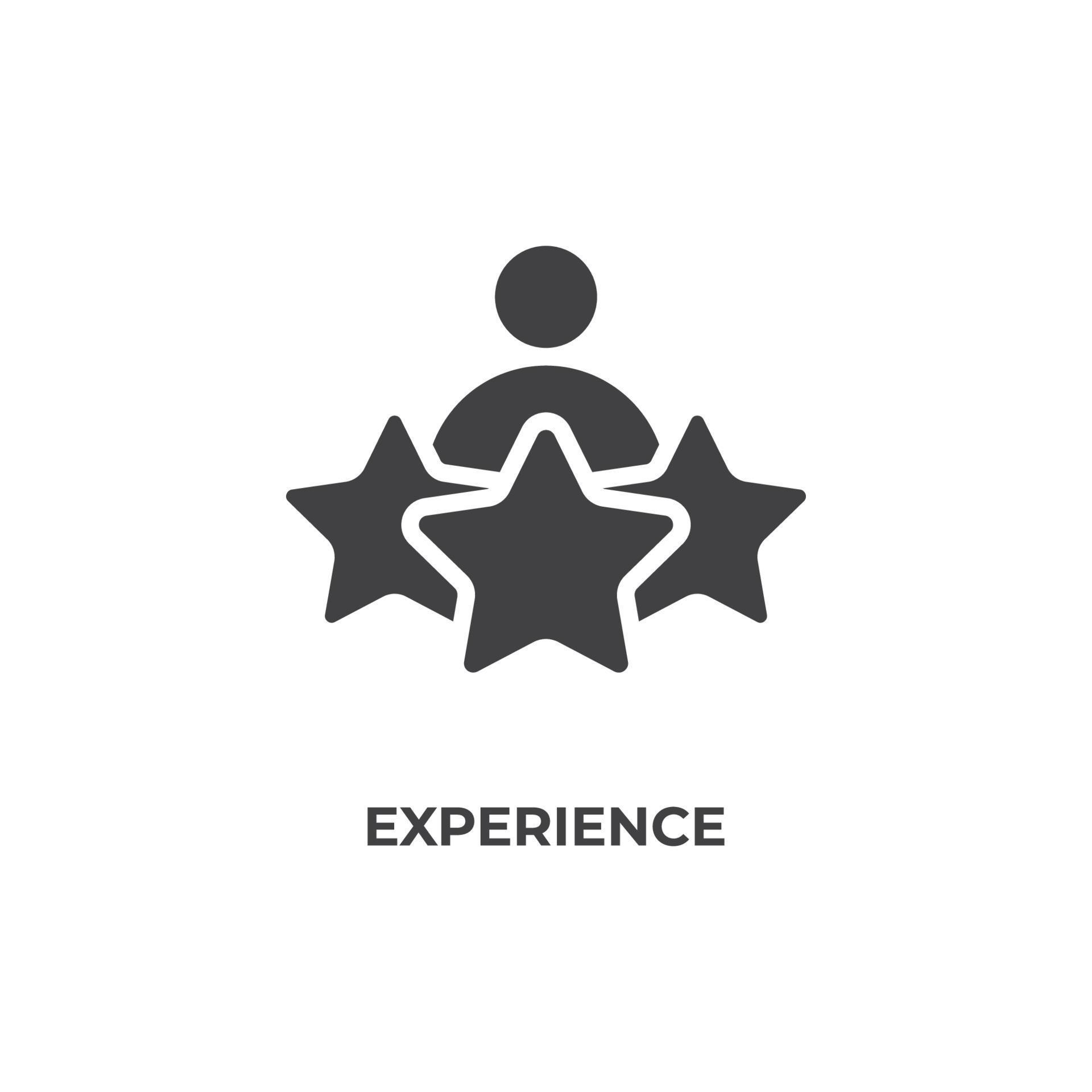 Vector sign of experience symbol is isolated on a white background