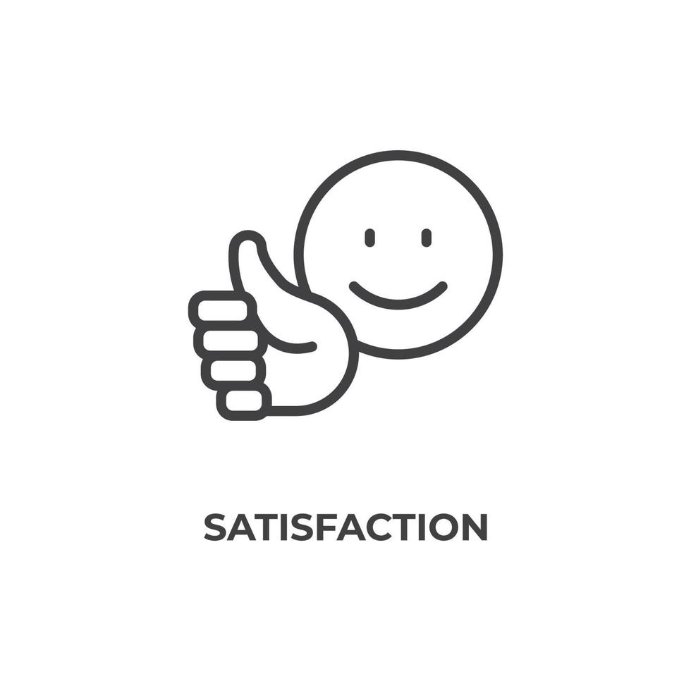 Vector sign of satisfaction symbol is isolated on a white background. icon color editable.