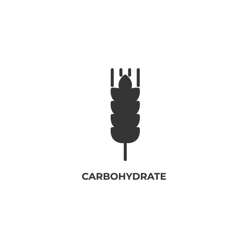 el signo vectorial del símbolo de carbohidratos está aislado en un fondo blanco. color de icono editable. vector