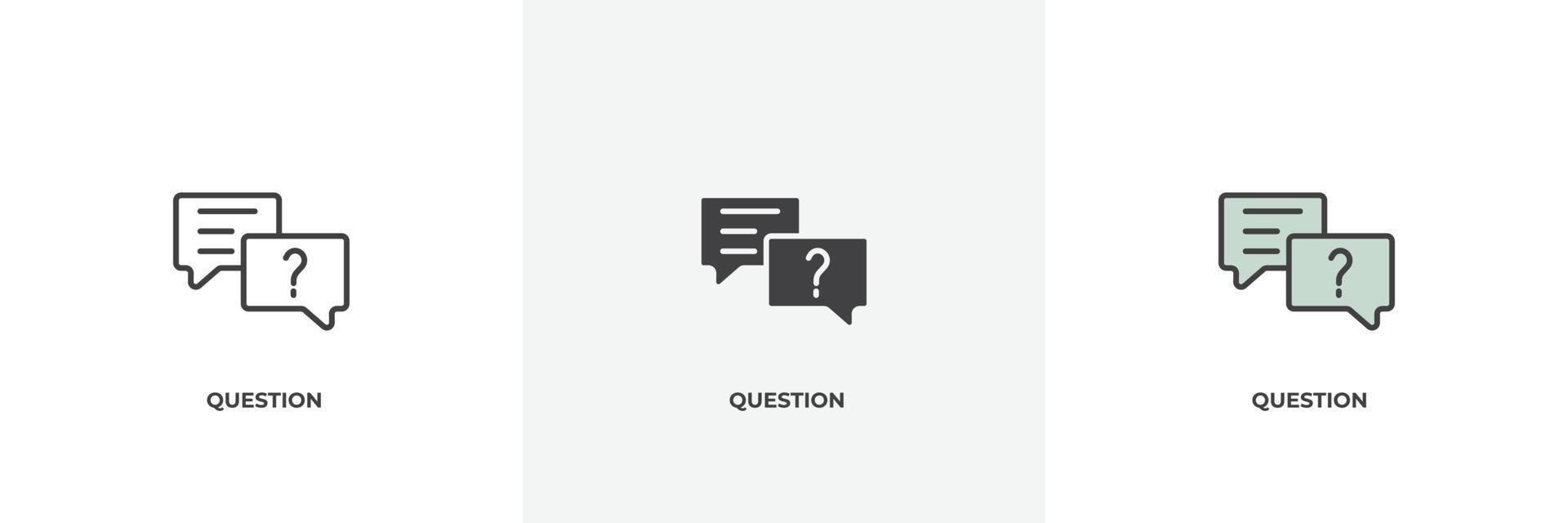 question icon. Line, solid and filled outline colorful version, outline and filled vector sign. Idea Symbol, logo illustration. Vector graphics