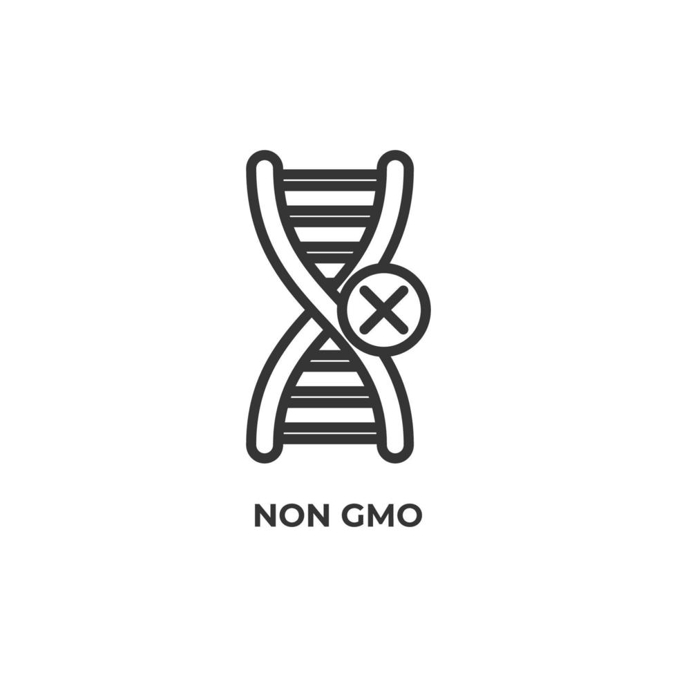 el signo vectorial del símbolo no gmo está aislado en un fondo blanco. color de icono editable. vector