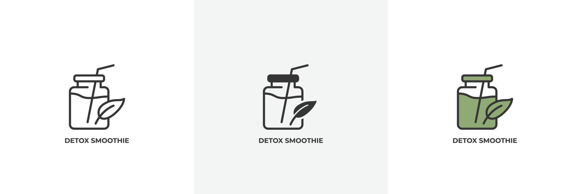 icono de batido de desintoxicación. línea, contorno sólido y relleno versión en color, contorno y signo de vector relleno. símbolo de idea, ilustración de logotipo. gráficos vectoriales