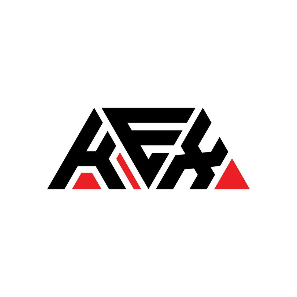 diseño de logotipo de letra triangular kex con forma de triángulo. monograma de diseño del logotipo del triángulo kex. plantilla de logotipo de vector de triángulo kex con color rojo. logotipo triangular kex logotipo simple, elegante y lujoso. kex
