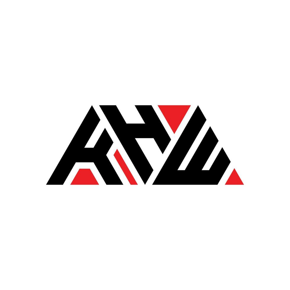 diseño de logotipo de letra triangular khw con forma de triángulo. monograma de diseño del logotipo del triángulo khw. plantilla de logotipo de vector de triángulo khw con color rojo. logo triangular khw logo simple, elegante y lujoso. khw